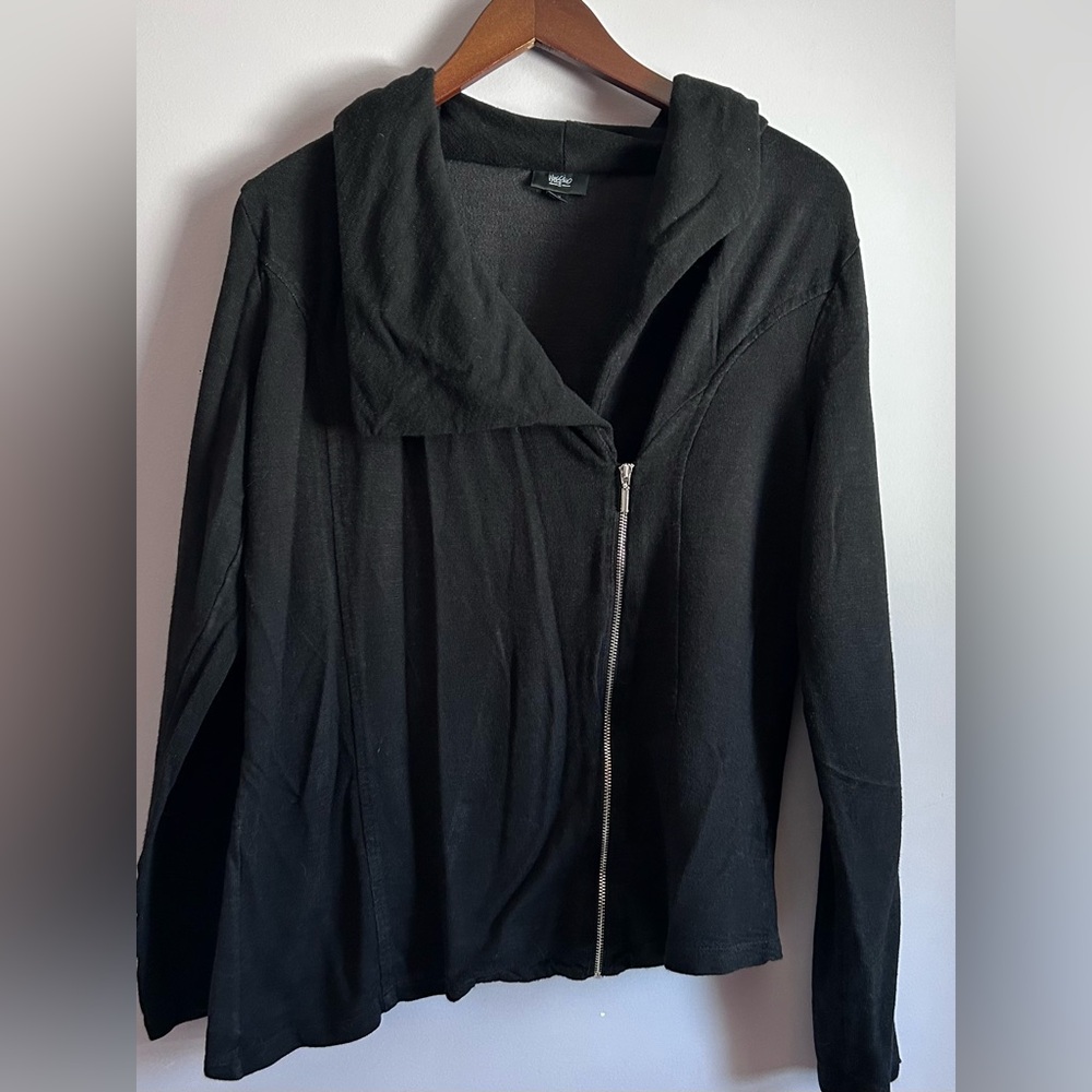 Mossimo Asymmetrical Sweater Jacket with Zipper Moto Jacket Size Medium